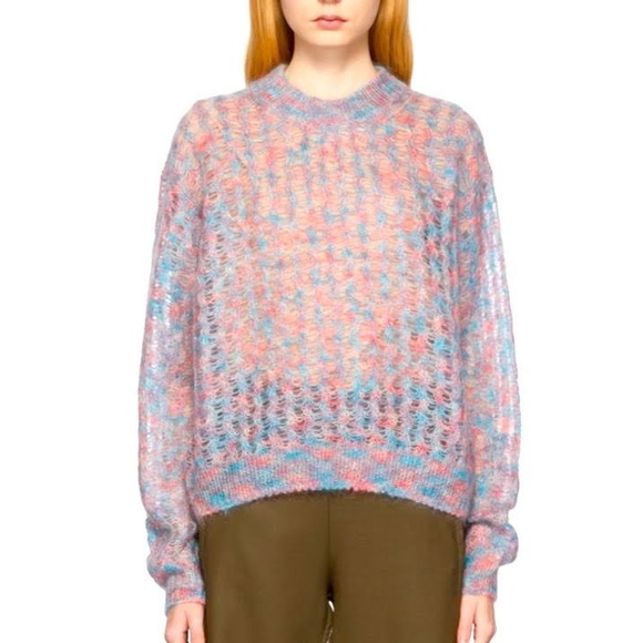 Acne Studios Sweaters - Acne Studios Kobina open-knit multicolor mohair sweater S
